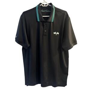 NWT Robert Graham Finish Line Classic Fit Men’s Golf Polo Shirt Black Size Large